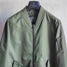 Chaqueta de bombardero de vuelo Levi's auténtica, verde tomillo, talla XL