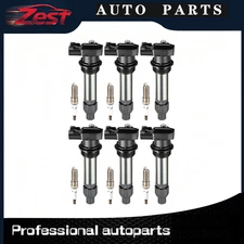 6 Ignition Coil Pack UF569 and Spark Plug For 2010-2015 Chevrolet Camaro 3.6L V6