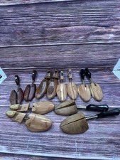 Mixed Bulk Lot 6 Pairs of Wood Shoe Trees Various Sizes As-Is