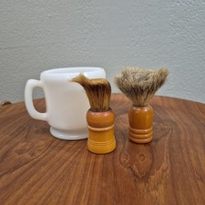 Vintage Men s Shaving Brushes 2 Lord Chesterfield,Made Rite BADGER milk Glass