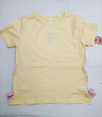 Levi's Girls' Short Sleeve Daisy Side-Tie T-Shirt - Pink/Light Yellow S