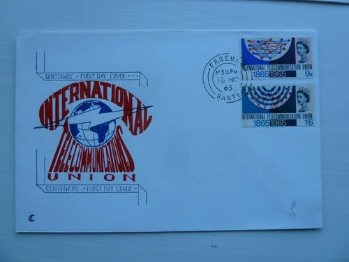 GB First day cover  fdc from 1965 Int. telecommunications   phosphor