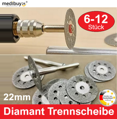 Diamant Trennscheibe 22mm Schleifscheibe für Dremel Proxxon Fräser, Metall Glas