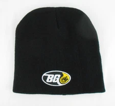 BG Products Knit Skull Cap Adult Black Winter Hat Embroidered US Logo NWOT