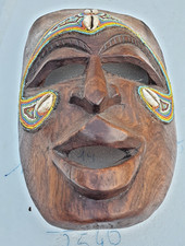 MASCHERA TRIBALE AFRICANA IN LEGNO INTAGLIATO A MANO-ARTE ETNICA molto bella