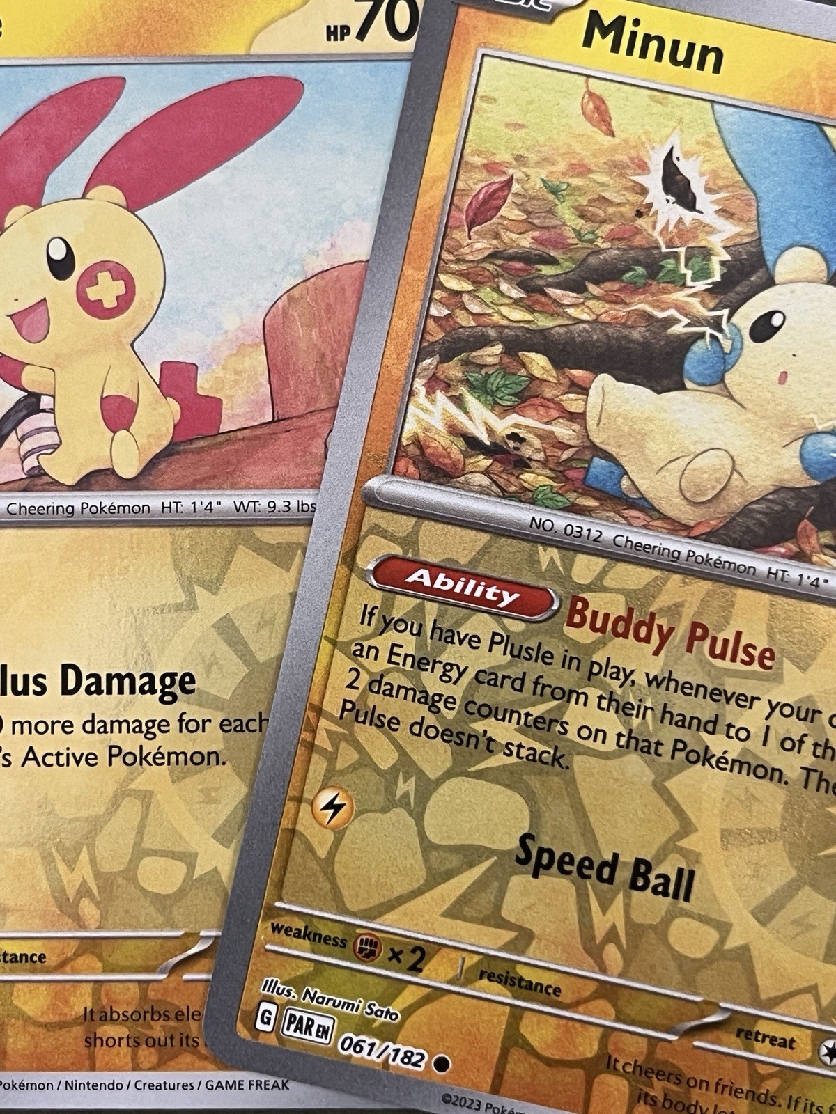Plusle & Minun - SV04: Paradox Rift - Foil - Near Mint - 2023 - Pokémon TCG