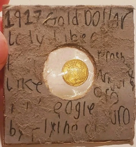 RAREGOLD - 1917 1.00$ G&L-DOLLAR BRITISH LIBERTY/ CALIFORNIA GOLD /SEATED EAGLE