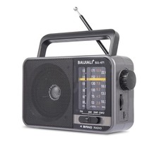 Portable AM/FM Transistor Radio with Loud Speaker, Battery or USB Powered Gray
