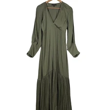 Banana Rep. Long Sleeve Baby doll Y2K Maxi Dress Tiered Sz 8 Boho Cocktail Party