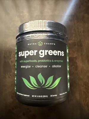 NutraChamps  Super Greens Powder Premium Superfood 30 Servings EXP 3/27 NEW