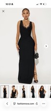 Fashionova Dress NEW Black Becky Bandage Maxi Gown Large Retail $65