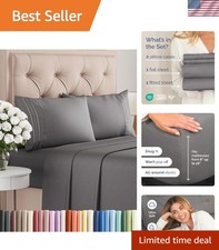 Queen Size 4pc Sheet Set - Comfy Breathable  Cooling - Hotel Luxury, Wrinkle...