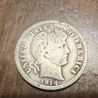1914 Barber Liberty Head Dime 90% silver Actual coin Worth To Fill A Spot