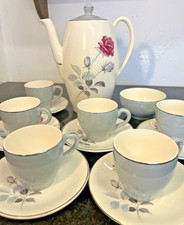 British Anchor Riviera Rose Coffee Set Staffordshire England