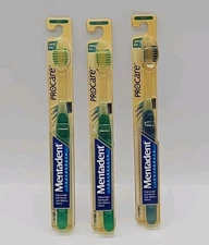 3 Vintage Mentadent ProCare Soft Bristle Compact Head Toothbrush NEW NOS Lot