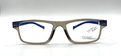 iGreen Hi-Tech Frames Brille Gestell 52 18 Grau Blau Rechteckig