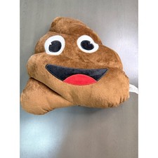 Almohada de felpa emoji caca sonriente marrón decorativo novedad cojín habitación niños humor