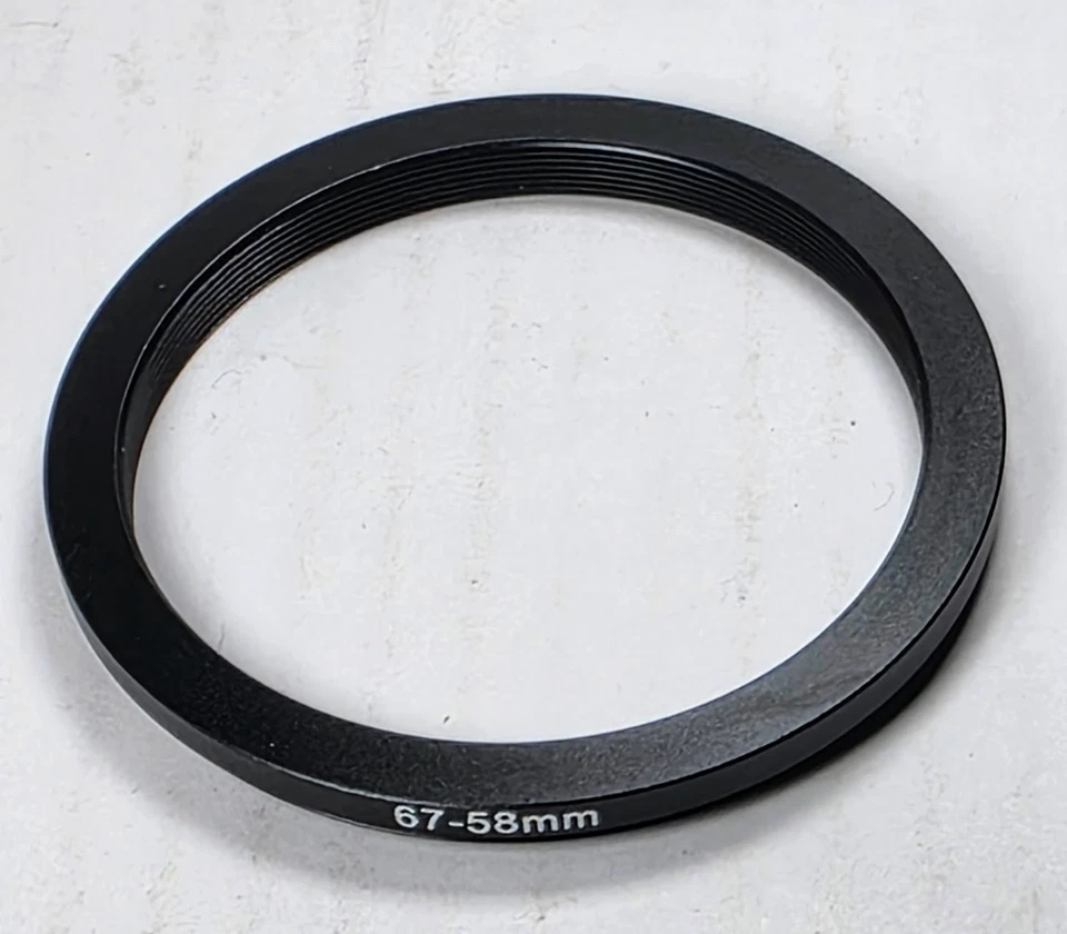 67-58mm Step-Down Lens Filter Converter Adapter Ring 67mm-58mm Metal E67 to E58 - Image 3 of 4