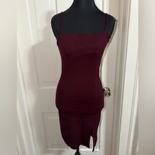 Women's size medium Forever 21 Deep Red Midi Dress with Spaghetti Straps