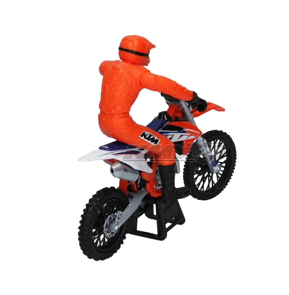 Motocross TOY MODEL Dirt bike & Rider KTM Orange SXF450 1:12 Scale Model - Image 3 of 4