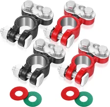 2 Pair Battery Terminal Connector Set with Anti-Corrosion Washers, Color Coded Z