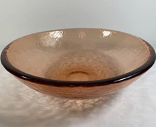 Fire And Light Recycled Art Glass 11.5 Inch Serving Bowl Copper Orange