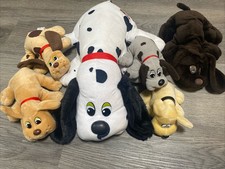 VTG And Recent Lot 6 Tonka Pound Puppies 1 Large Dog 5 Small White Gray Brown