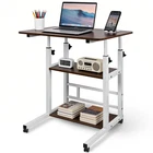 3 Tier Laptop Desk Hospital Table Rolling Cart Height Adjustable Over Bed Stand