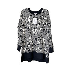 LuLaRoe Hannah Crewneck Sweatshirt Black and off white. Size L