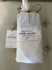 Restoration Hardware Crib Skirt Khaki And White Safari Animal Collection NWT