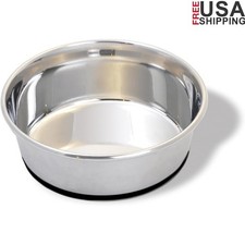 Stainless Steel Non-Slip Pet Bowl Cats Small Dogs Multiple Pets 24oz Durable New