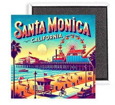 Santa Monica California FRIDGE MAGNET travel souvenir