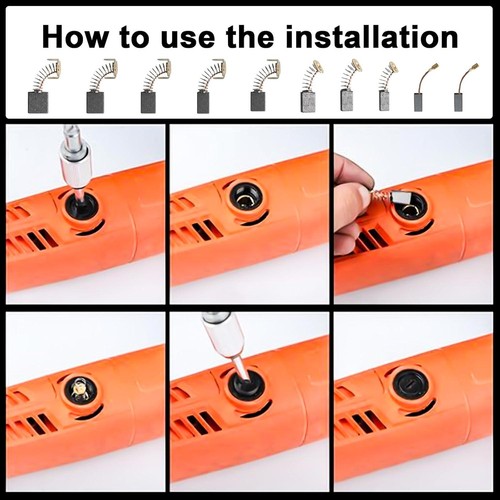 50 Pcs Electric Motor Carbon Brushes for Power Tools, Replacement Carbon Brushes - Picture 5 of 8