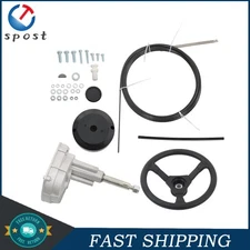 Outboard Kit 17 Feet & 17" Steering Cable Marine Boat Rotary Steering System USA