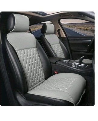Black Panther 1 Pair Luxury Car Seat Covers Protectors, Diamond Pattern - Grey