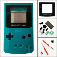GBC Nintendo Game Boy Color Replacement Housing Shell Screen Lens Teal USA 
