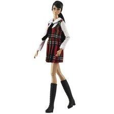 Rot karierte Studentenkleidung für 11,5" 1/6 Puppenkleid Cosplay Kleid 1/6 Zubehör