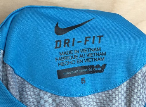 Nike Dry Fit Swimwear Long Sleeve Top Kids Size 5 Blue Polyester Lightweight. - Picture 3 of 6