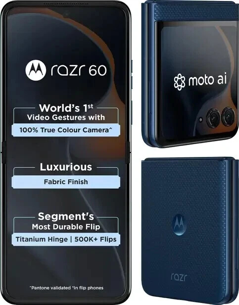 MOTOROLA Razr 60 (PANTONE Gibraltar Sea, 256 GB) (8 GB RAM)-GLOBAL