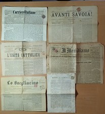 LOTTO 38 GIORNALI D'EPOCA CON FRANCOBOLLI DAL 1855 AL 1949