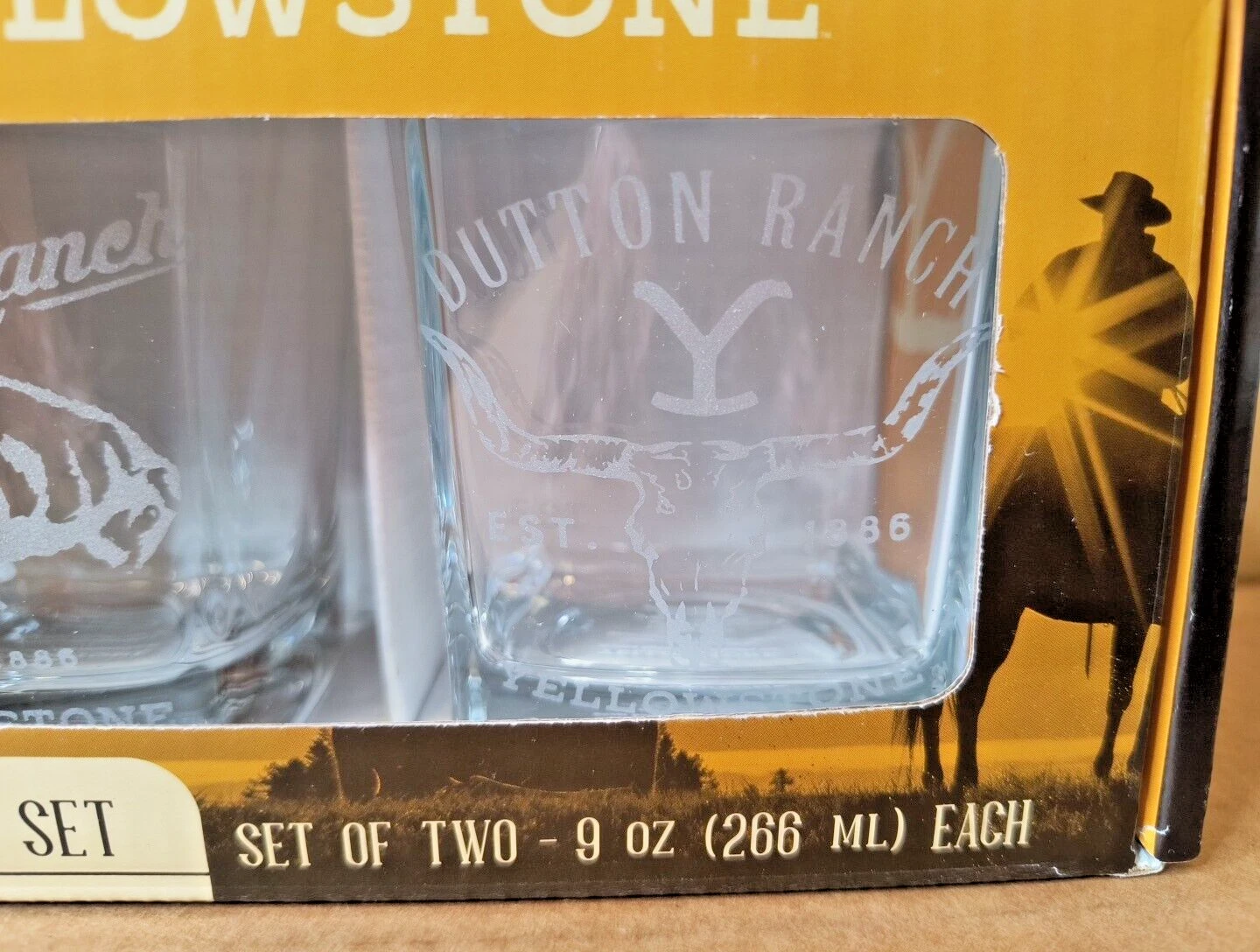 Silver Buffalo Yellowstone Dutton Ranch Whiskey Glasses