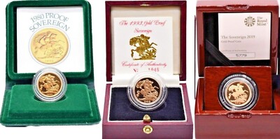 Gold Proof Coin Full Sovereign Royal Mint Uk  1979 To 2024 Choose Your Year [A]