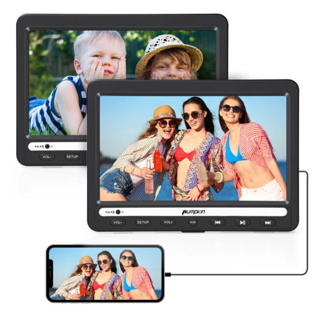 2 X 10.1" Tragbarer 2 DVD Player Auto Kopfstütze Monitor TV USB HDMI für Kinder