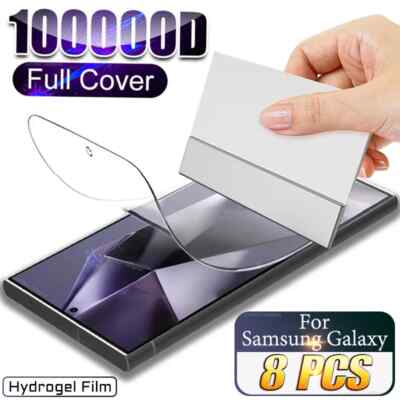 8 pcs For Samsung Galaxy Screen Protector Hydrogel Film Note 20 10 9 S10 S9 Lite