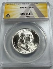 1953-D  Franklin US Half Dollar,   MS64 by ANACS,   FBL,   SUPERB looking coin!!