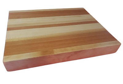 Hand Made Hard Maple & Cherry Edge Grain Cutting Block 14.75'' X 12.25'' X 1.75''