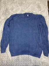 Atlantic Traders XL Men’s Vintage Cotton Sweater Made In USA Extra Large Blue