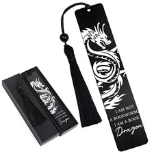 Dragon Metal Bookmarks for Men - I am Not a Book Worm Bookmark Gifts for Reading