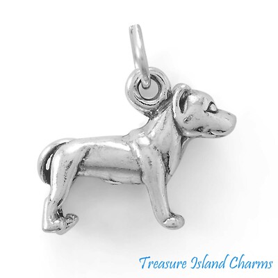 Pit Bull Staffordshire Terrier Dog 3D 925 Solid Sterling Silver