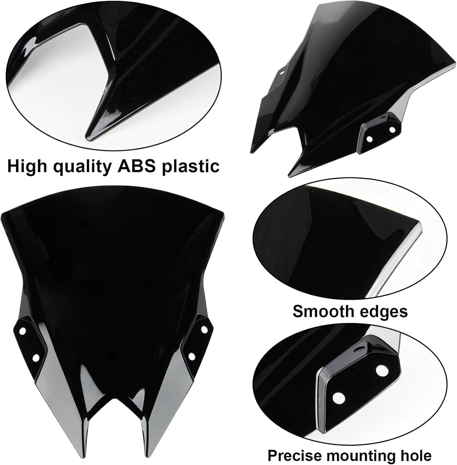 Black Windscreen for 2024 Kawasaki Ninja 500 24 Motocycle ABS Plastic Windshield